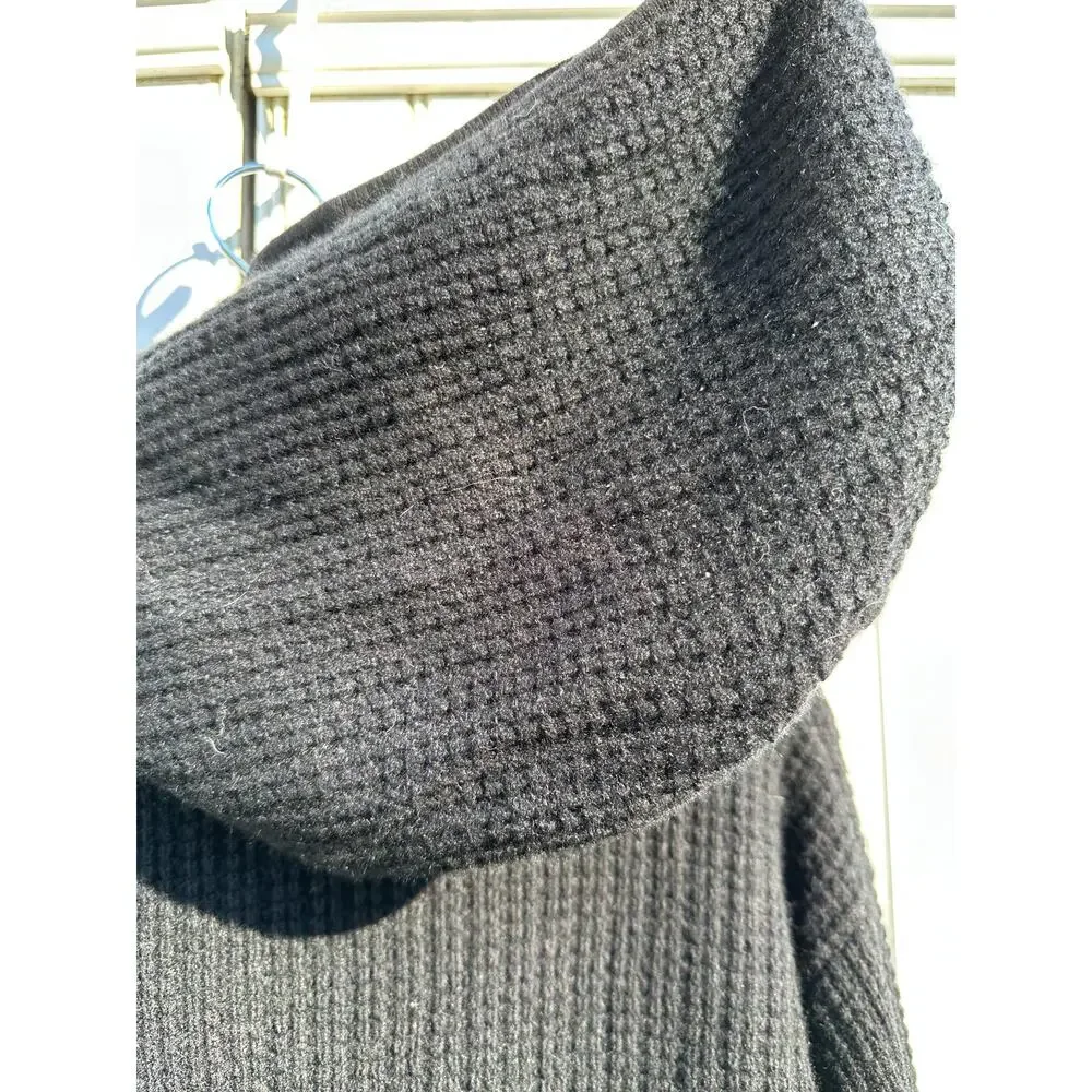 Alo Yoga Cashmere Plush Waffle Full Zip Hoodie Black Size Small $348 EUC Crop - Picture 15 of 16